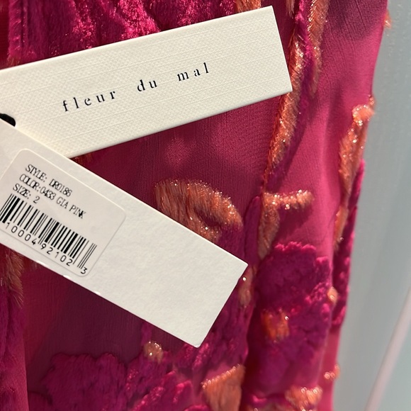 Fleur du Mal Fil Coupe Long Wrap Dress, Gia Pink, 2 - Picture 12 of 12